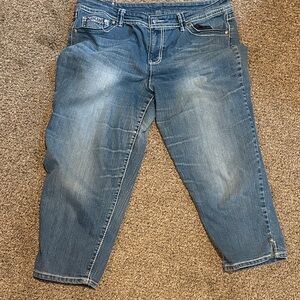 Style & Co. Washed Blue Cropped Denim Capris